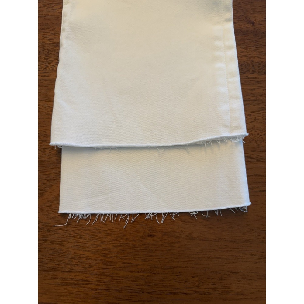 Frank And Eileen Galway Wide Leg Jeans Women's 26 White Denim Cropped Frayed Hem - Picture 15 of 16